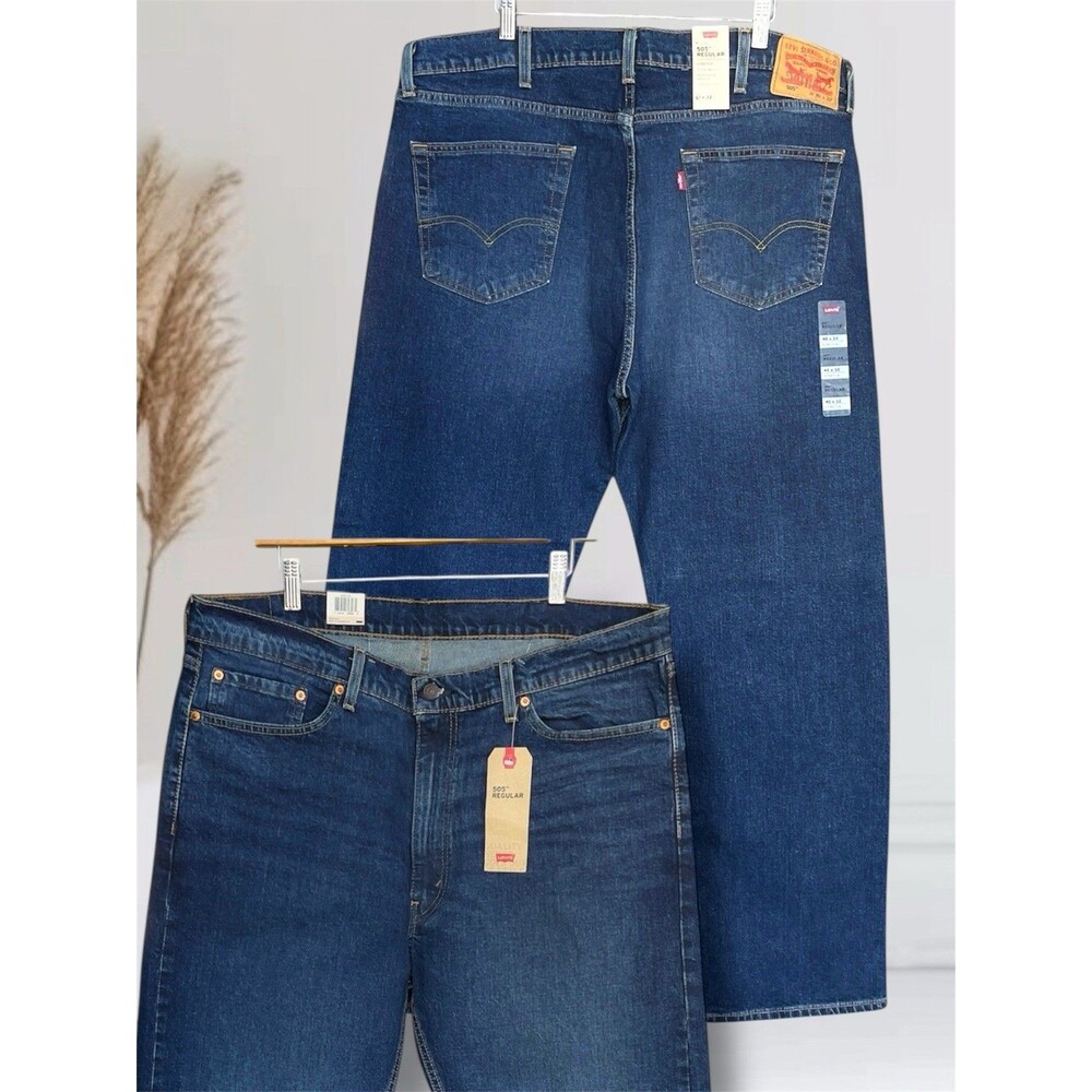 Levi’s 505 Regular Fit Men’s W40 L32  Straight Leg Stretch Blue Denim Jeans